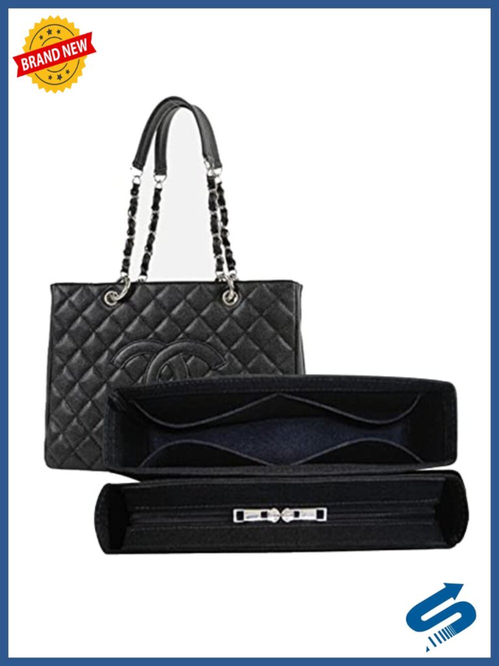 Handbag Organizer Insert Felt Purse Liner for Chanel PST PTT GST 4 Pockets